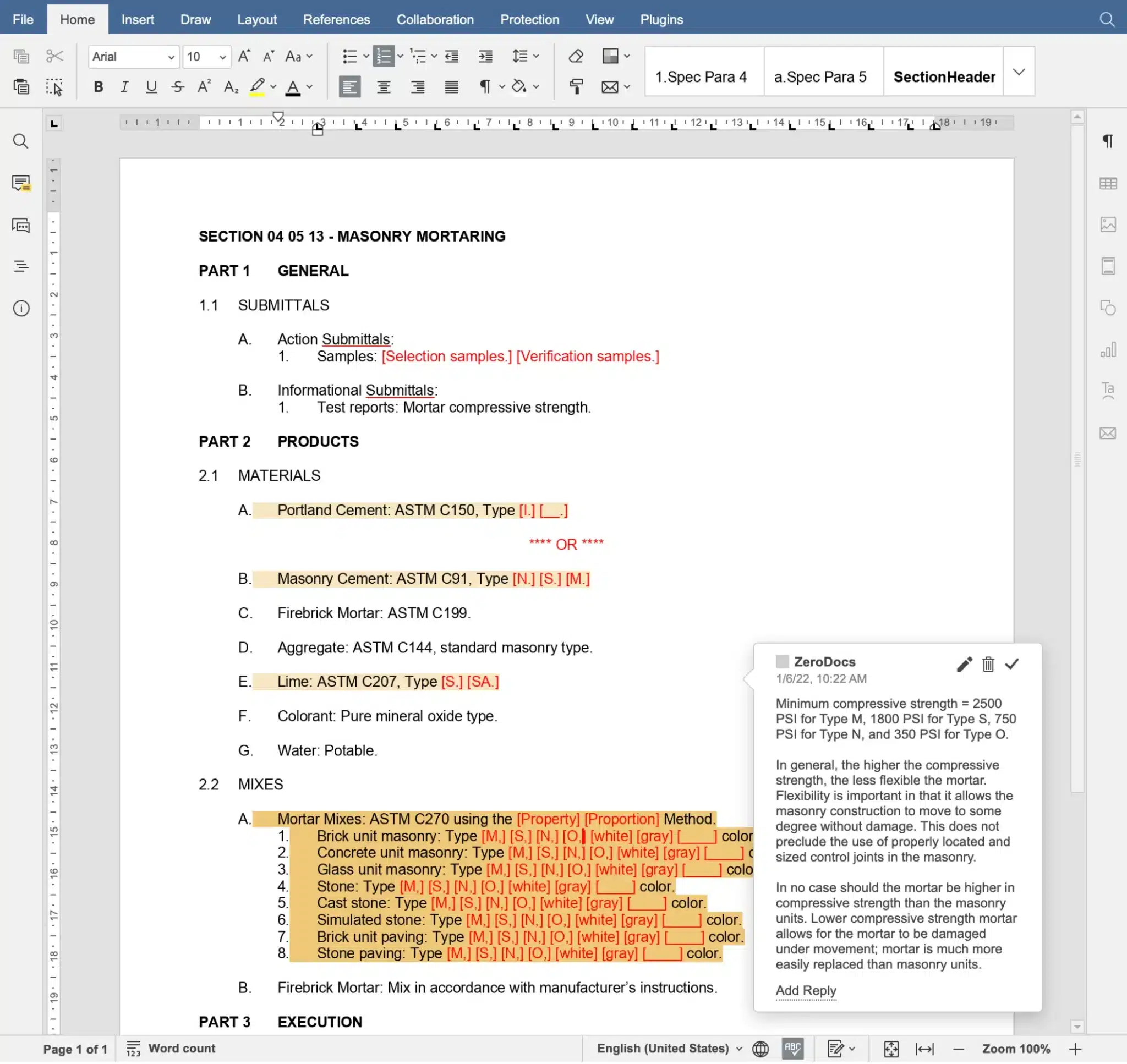 Architectural Specifications ZeroDocs